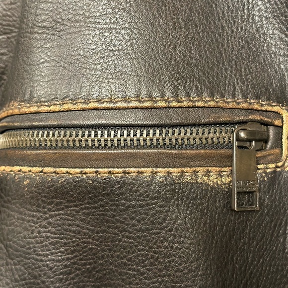 Marc New York Andrew Marc Distressed Heavy Moto Leather Jacket Mens Size XL - Picture 10 of 16